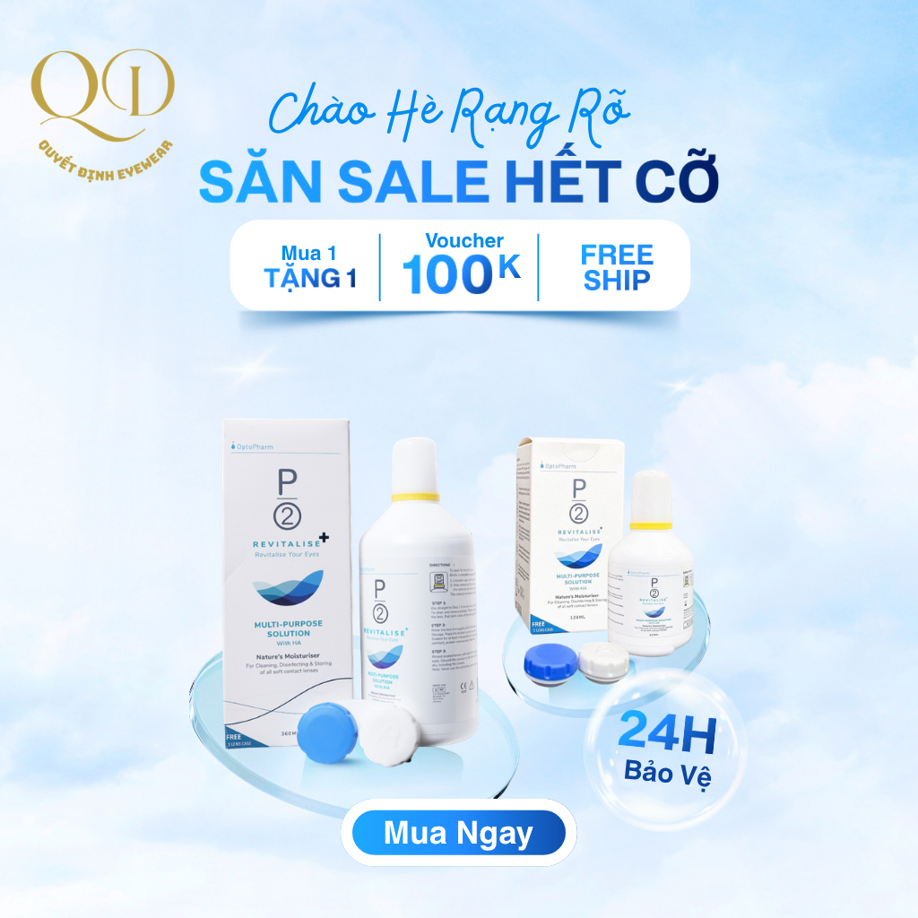 P2 REVITALISE – Dung Dịch Ngâm, Rửa & Bảo Quản Kính Áp Tròng MPS 120ml/360ml, Hộp