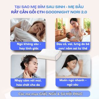 Gối foam vân mây cao cấp Vua Nệm Goodnight Nori 2.0 cho mẹ bầu sau sinh, Gối công thái học giảm đau