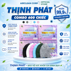 Khẩu Trang 5D Thịnh Phát - Thùng 600 Chiếc 3 Lớp Kháng Khuẩn, Chống Bụi Mịn