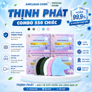Khẩu Trang 5D Thịnh Phát - Thùng 550 Chiếc 3 Lớp Kháng Khuẩn, Chống Bụi Mịn