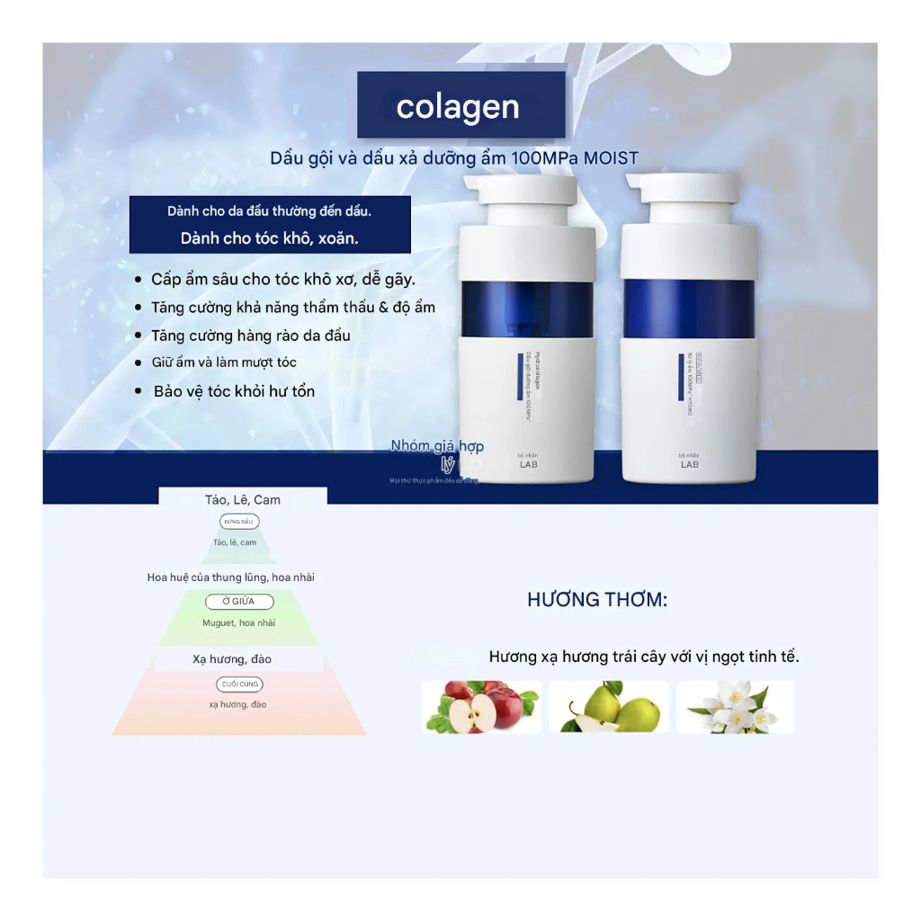 Bộ Dầu Gội Xả Unlabel LAB Hydro Collagen 100MPa Dưỡng Tóc Mềm Mượt, Phục Hồi Tóc Hư Tổn Khô Xơ