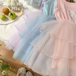 Váy công chúa bé gái 2-7 tuổi thời trang QCCC váy cotton xòe tầng mềm mại phong cách Hàn D1309