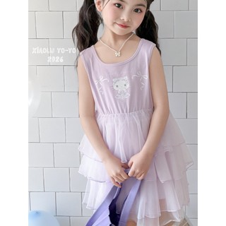 Váy công chúa bé gái 2-7 tuổi thời trang QCCC váy cotton xòe tầng mềm mại phong cách Hàn D1309