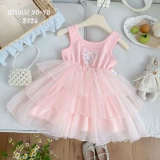 Váy công chúa bé gái 2-7 tuổi thời trang QCCC váy cotton xòe tầng mềm mại phong cách Hàn D1309