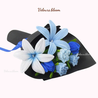 Hoa Kẽm Nhung Thủ Công Cao Cấp - Sắc Xanh Thanh Lịch (Sẵn Set Nguyên Liệu)