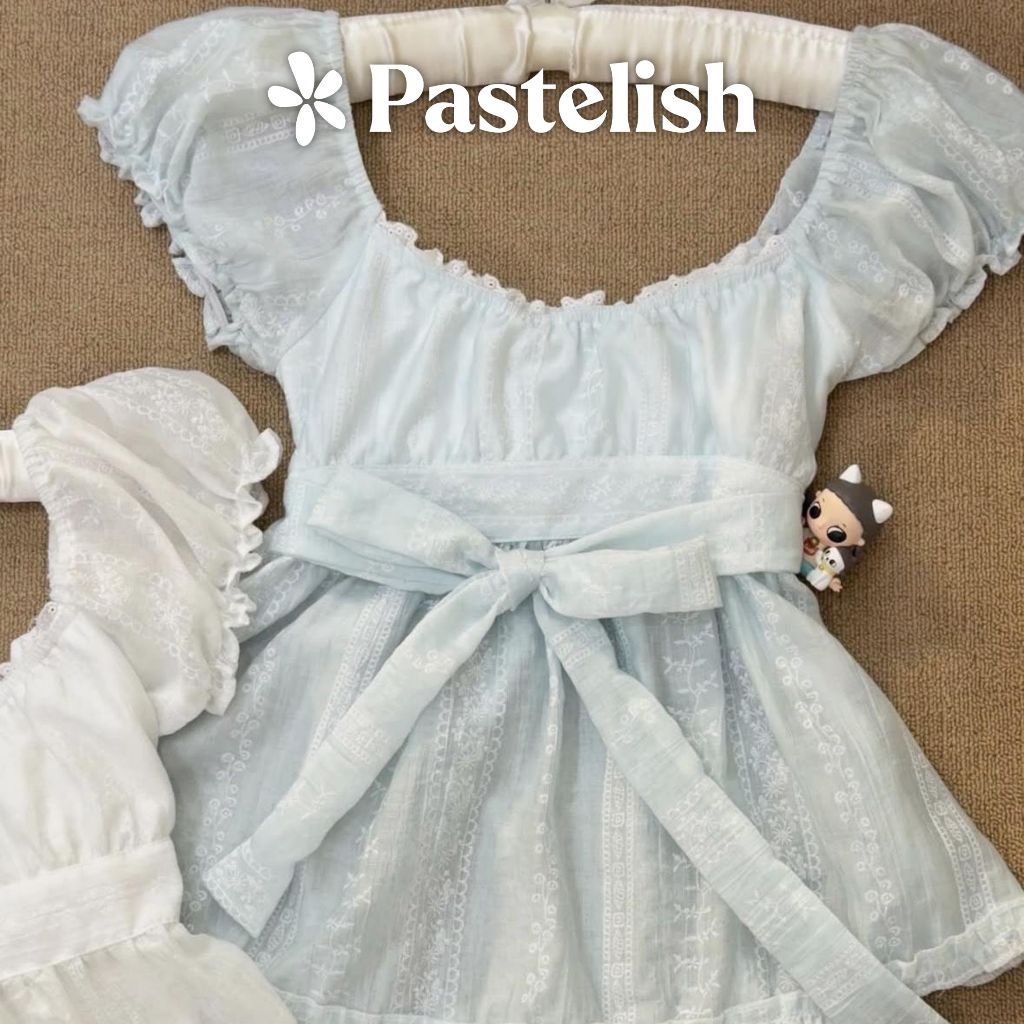 Ivy Top - Áo Babydoll vải tơ hoa nhí mùa hè - Pastelish
