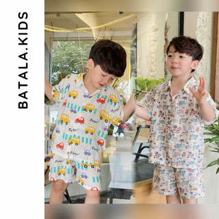 Bộ đồ mùa hè bé trai Batala kids, Set đi biển vải đũi tơ cho bé từ 10- 25kg