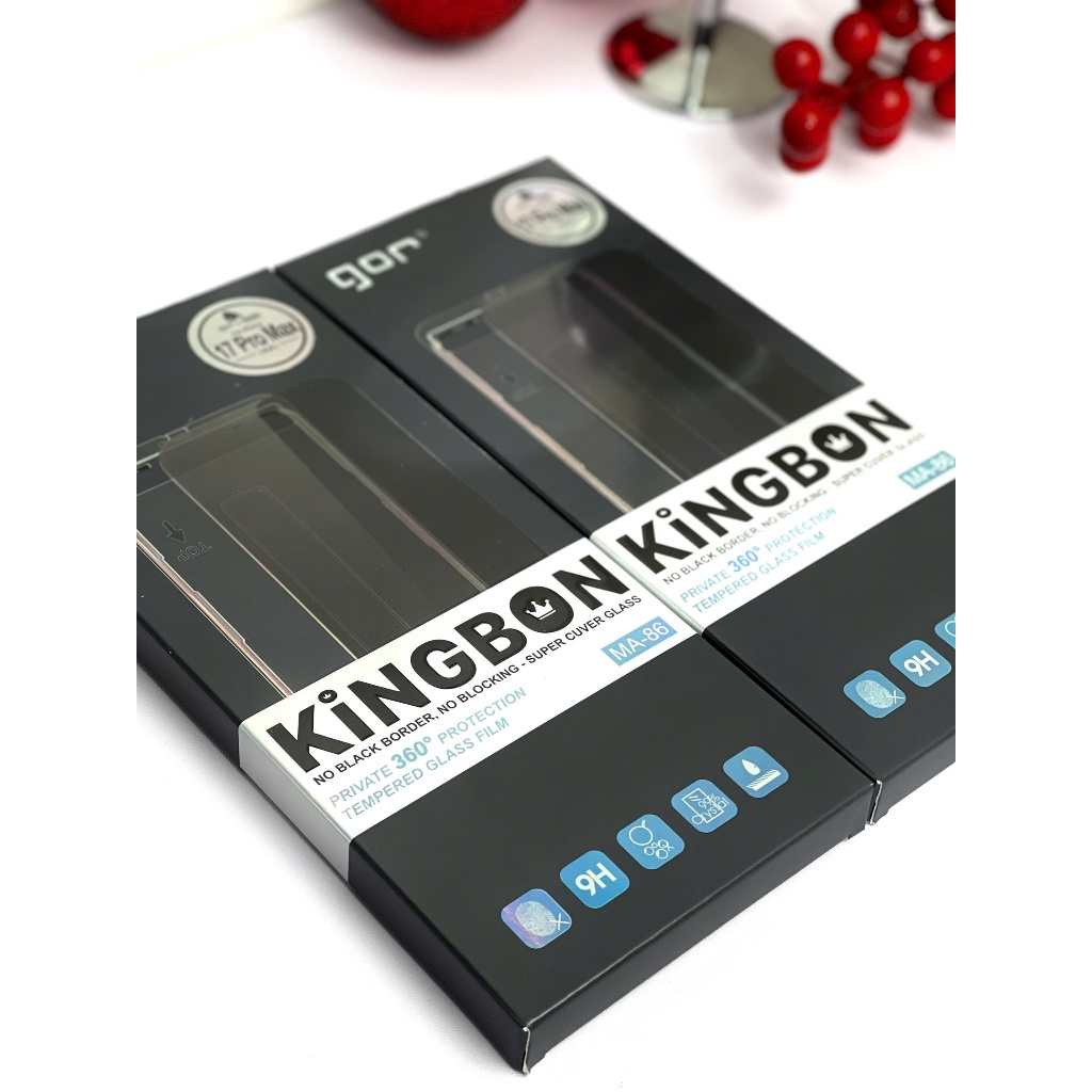Cường Lực GOR MA86 100% Không Lẹm Viền Chống Nhìn Trộm 360° Không Viền Có Khung Chính Hãng cho iP 14/ 15/ 16/ 17 Series