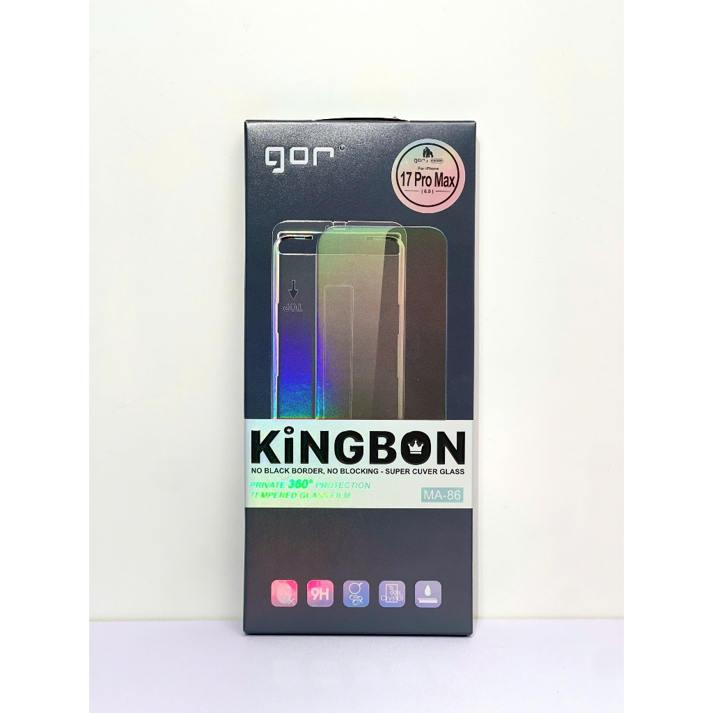 Cường Lực GOR MA86 100% Không Lẹm Viền Chống Nhìn Trộm 360° Không Viền Có Khung Chính Hãng cho iP 14/ 15/ 16/ 17 Series