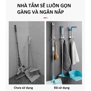 Móc Treo Kẹp Chổi INOX 304 mới, Móc Dán Tường Siêu Chắc Thiết Kế Hiện Đại