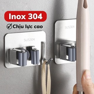 Móc Treo Kẹp Chổi INOX 304 mới, Móc Dán Tường Siêu Chắc Thiết Kế Hiện Đại