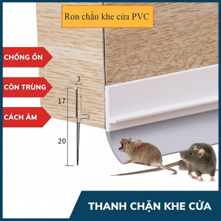 Thanh PVC chặn khe cửa Có 5 Màu.Ron chặn khe hở 100cm đa năng, Nẹp dán chân cửa chống côn trùng-GD
