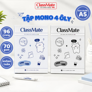 Tập Miền Nam A5 70GSM 96Trang Classmate, Tập Sinh Viên Bìa MoNo Chống Nước Ghi Chép, Viết Bài CHo Học Sinh, Sinh Viên