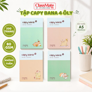 Tập Học Sinh 80gsm 200Trang Classmate Bìa CapyBana, Tập Sinh Viên Chống Nước Ghi Chép, Viết Bài Cho Học Sinh, Sinh Viên