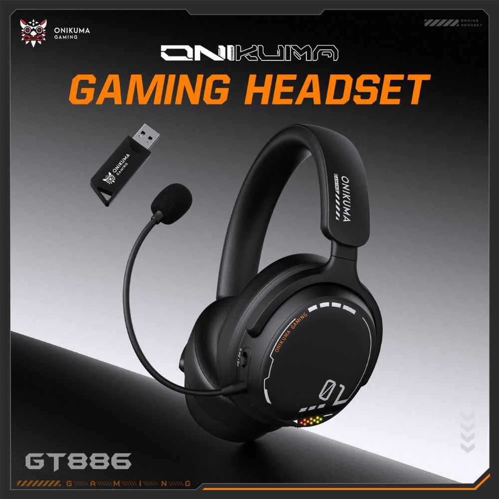 Tai nghe Gaming không dây Onikuma GT886 - 3 Mode - Pin 1000mah - Mic đàm thoại - Âm thanh 360 Turnn sẵn | BigBuy360 - bigbuy360.vn
