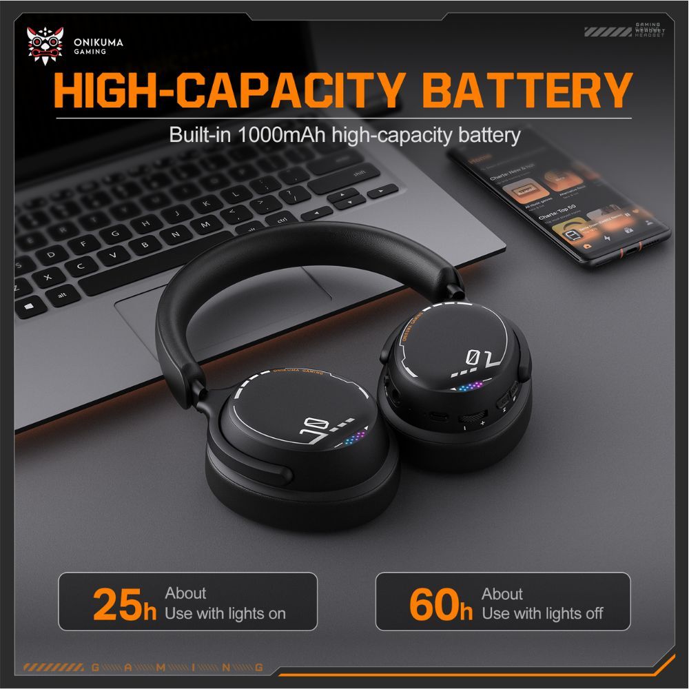 Tai nghe Gaming không dây Onikuma GT886 - 3 Mode - Pin 1000mah - Mic đàm thoại - Âm thanh 360 Turnn sẵn | BigBuy360 - bigbuy360.vn