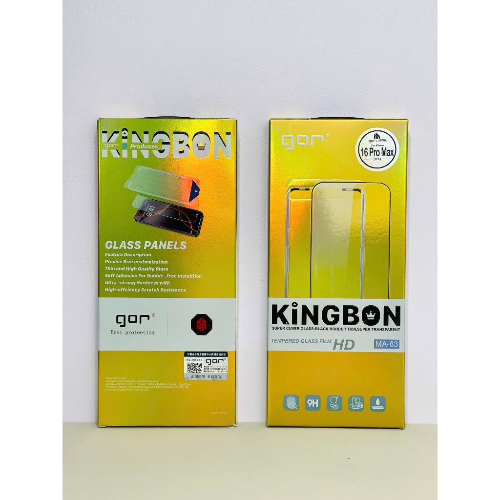 Cường Lực Gor MA83 Trong Suốt Có Viền Đen 100% Không Lẹm Viền Có Khung Chính Hãng cho iP 14| 15| 16| 17 Series