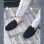 Giày Sục da bò lộn Round Mules LEMANS RM04.2, đế cao su thơm, thiết kế mũ trơn trẻ trung BH 12T