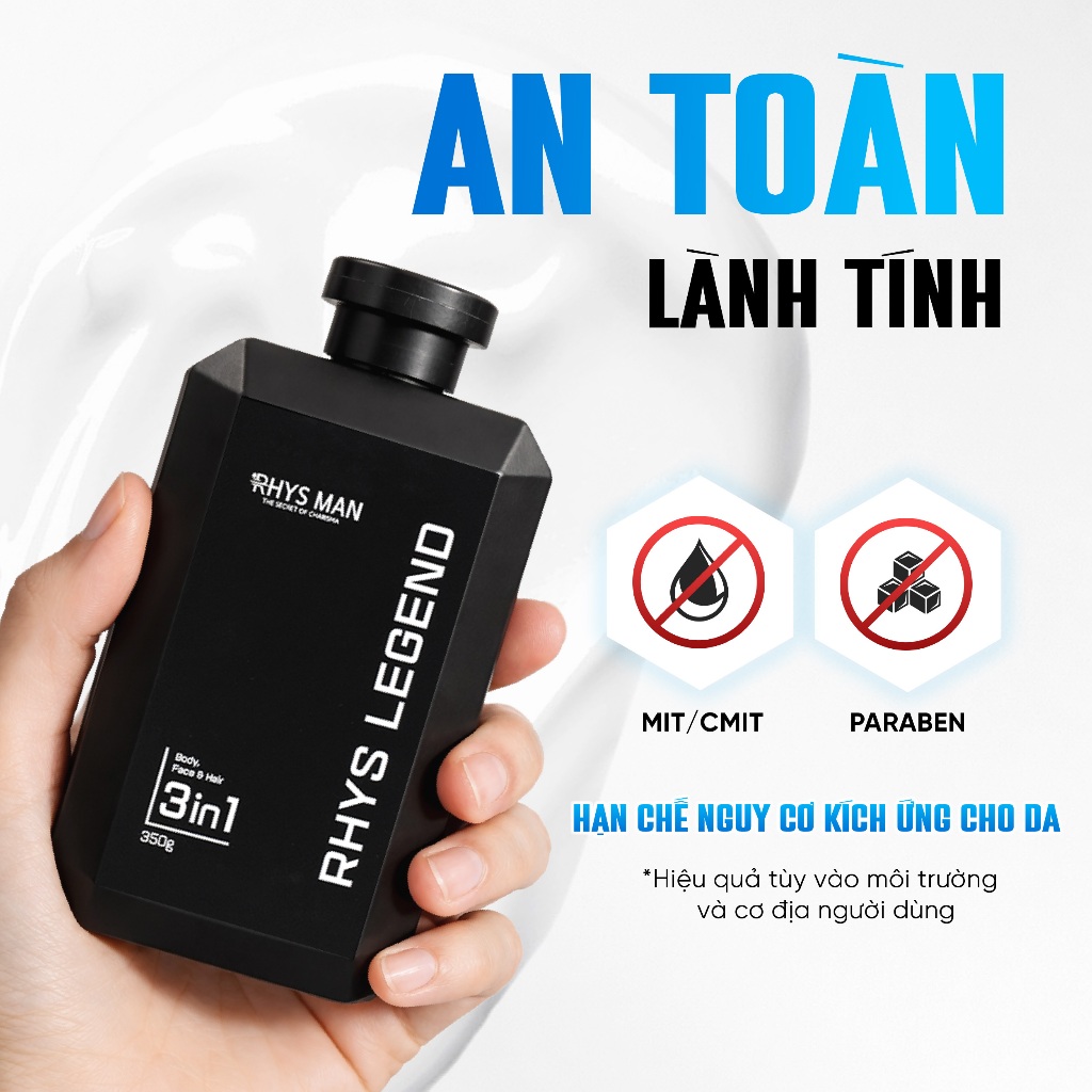 Combo Sữa tắm gội nam 3in1 350ml & Dung dịch vệ sinh nam 120ml Rhys Man - Combo Tinh Tế