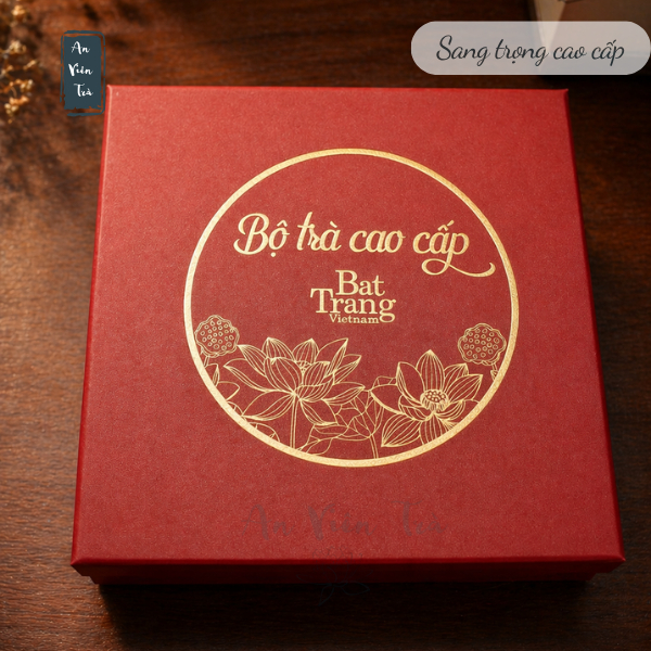 Hộp đựng ấm chén trà cao cấp, hộp si đỏ đựng ấm chén bát tràng , hộp quà biếu cao cấp , hộp quà tặng cao cấp