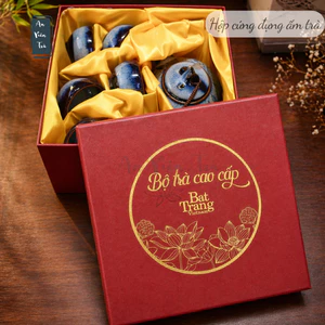 Hộp đựng ấm chén trà cao cấp, hộp si đỏ đựng ấm chén bát tràng , hộp quà biếu cao cấp , hộp quà tặng cao cấp
