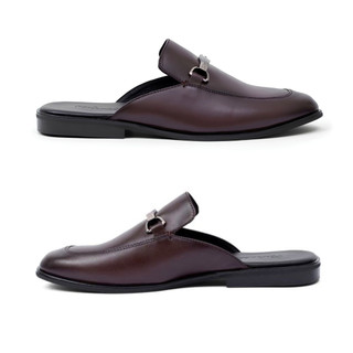 Giày sục nam da bò Horsebit loafer chính hãng FTTLeather giày lười nam hở gót thanh lịch FP502B0