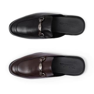 Giày sục nam da bò Horsebit loafer chính hãng FTTLeather giày lười nam hở gót thanh lịch FP502B0