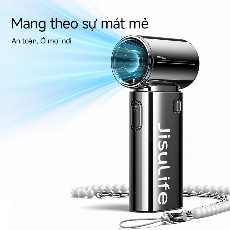 【Mới】Quạt cầm tay mạ điện JisuLife 9S mini gió mạnh pin bền nhẹ dễ mang theo dùng văn phòng du lịch ngoài trời