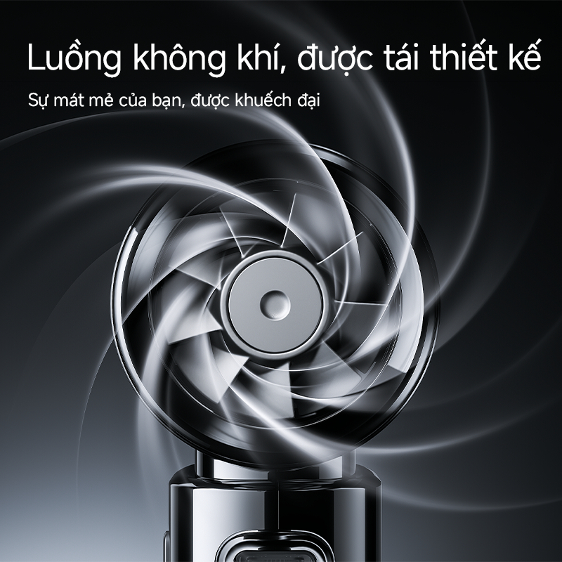 【Mới】Quạt cầm tay mạ điện JisuLife 9S mini gió mạnh pin bền nhẹ dễ mang theo dùng văn phòng du lịch ngoài trời