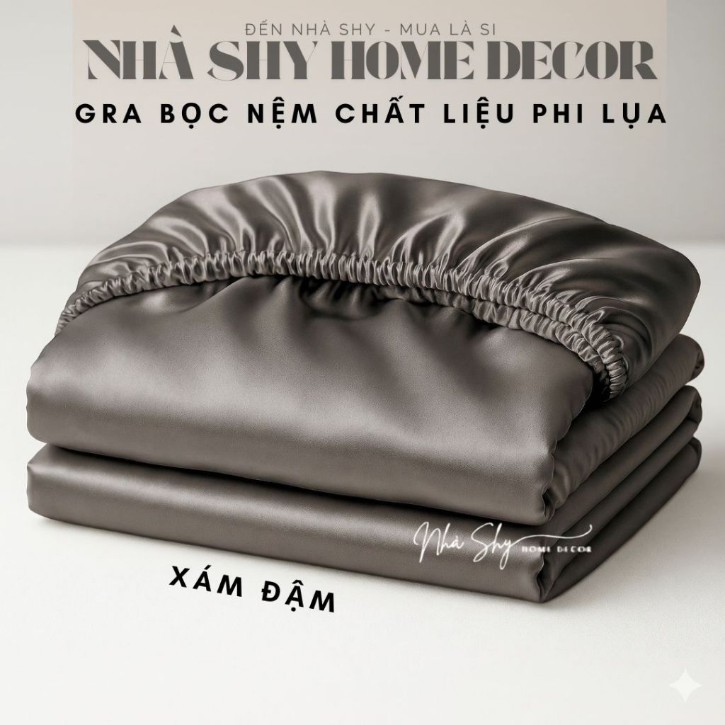Grap Phi Lụa Mát Mịn Cao Cấp - 1 Tấm Gra Giuờng Lẻ - Đủ Size - Nhận Làm Theo Yêu Cầu - Nhà Shy Home Decor
