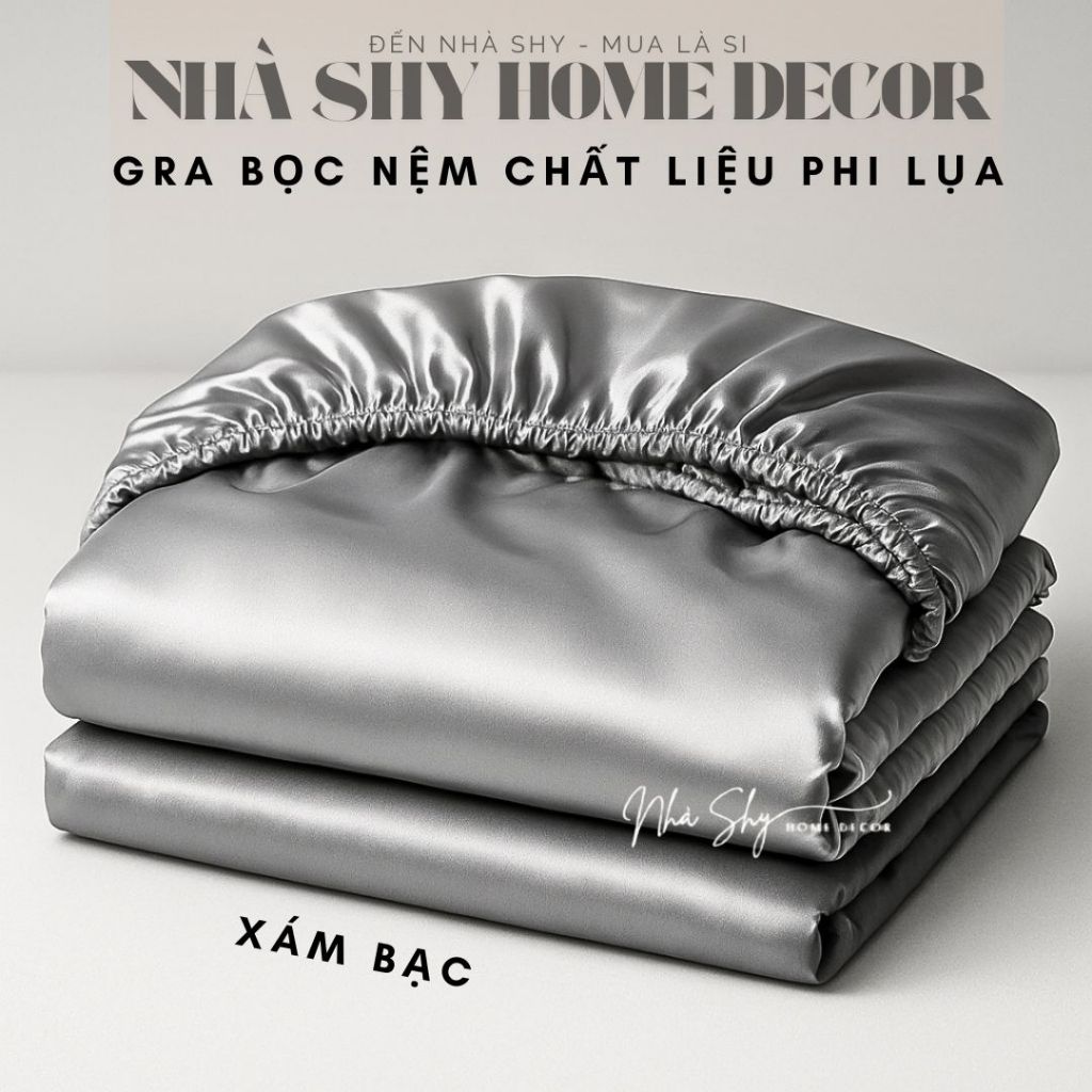 Gra Phi Lụa Mát Mịn Cao Cấp - 1 Tấm Gra Giuờng Lẻ - Đủ Size - Nhà Shy Home Decor