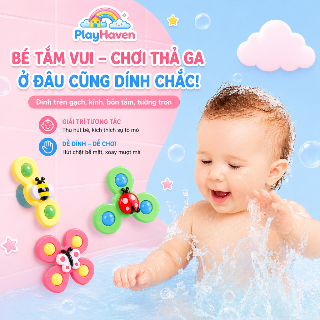 Đồ chơi chong chóng spinner dính tường quay quay cho bé vui chơi thoả thích