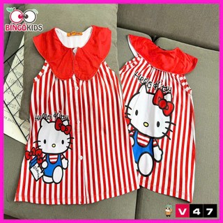 Váy Bé Gái Thun Lạnh 3D – Đồ Bé Gái Sát Nách Cổ Sen Hoạt Hình Xinh Xắn Mặc Mát Size 11-45kg