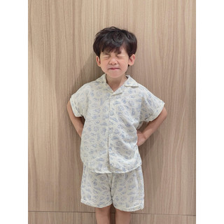 Bộ đồ mùa hè cho bé BATALA KIDS, SET QUẦN ÁO ĐŨI MÁY BAY - GẤU kiểu dễ thương Hàn Quốc cho bé traibé từ 1- 6tuổi