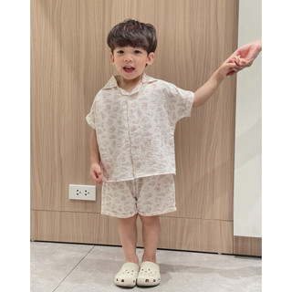 Bộ đồ mùa hè cho bé BATALA KIDS, SET QUẦN ÁO ĐŨI MÁY BAY - GẤU kiểu dễ thương Hàn Quốc cho bé traibé từ 1- 6tuổi