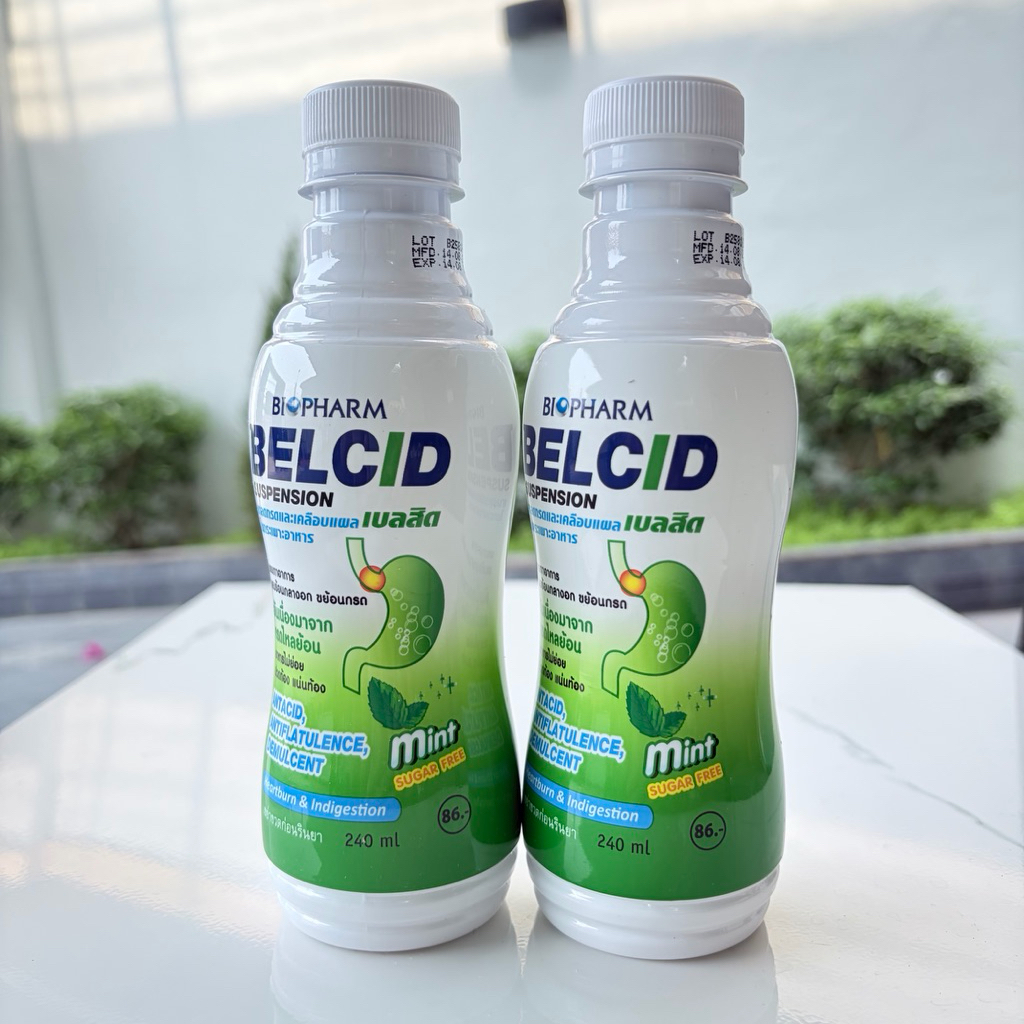 [COMBO 3 CHAI] Hỗ Trợ Giảm Trào Ngược Dạ Dày, Ợ Chua Belcid Suspension Biopharm Thái Lan 240ml - Vị Bạc Hà Không Đường