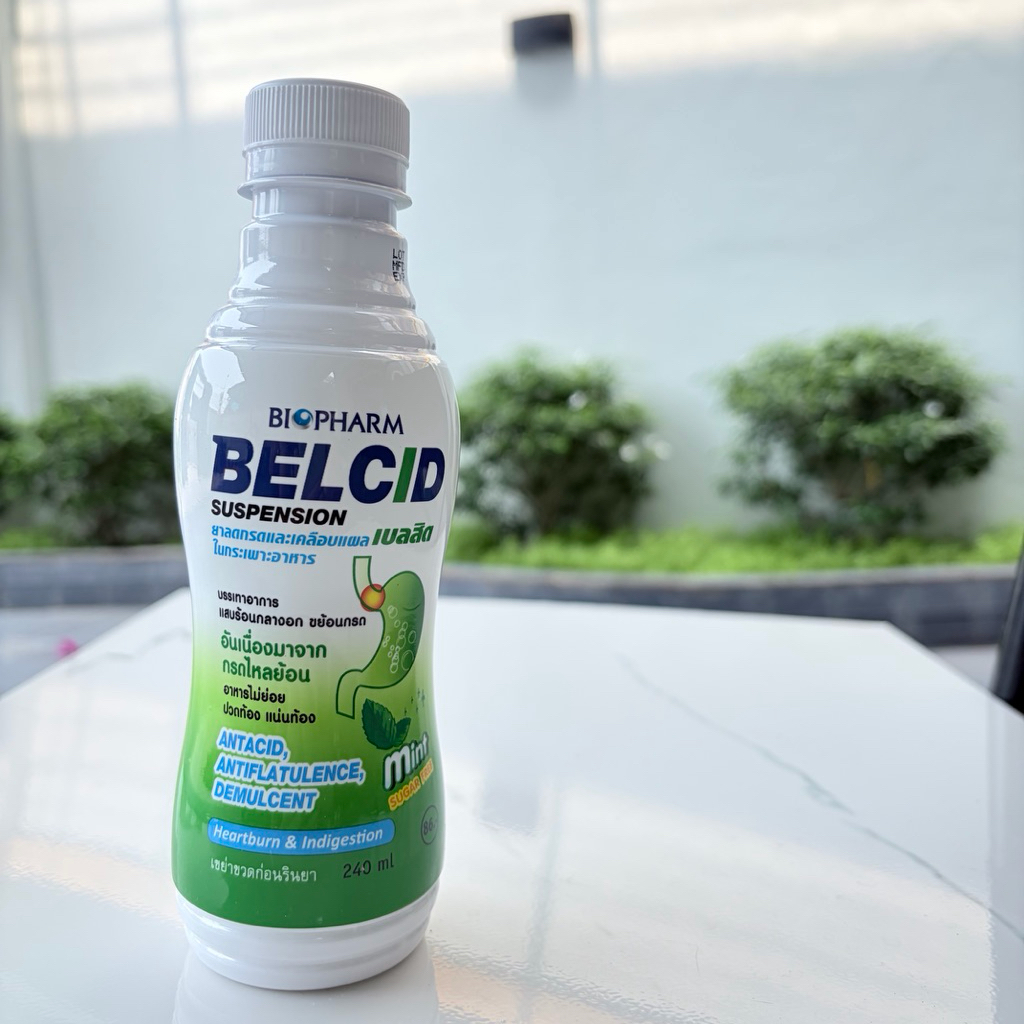 [COMBO 3 CHAI] Hỗ Trợ Giảm Trào Ngược Dạ Dày, Ợ Chua Belcid Suspension Biopharm Thái Lan 240ml - Vị Bạc Hà Không Đường