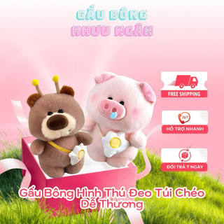 Gấu Bông Hình Thú Đeo Túi Chéo Dễ Thương, Thú Nhồi Bông Mềm Mại, Quà Tặng & Trang Trí Cho Bé