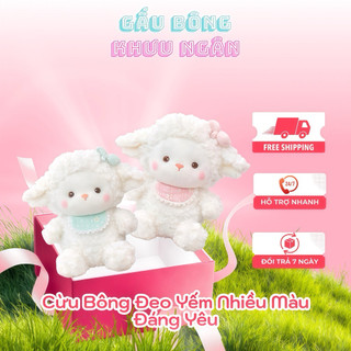 Gấu Bông Cừu Bông Đeo Yếm Nhiều Màu Đáng Yêu, Thú Nhồi Bông Mềm Mại Xinh Xắn, Quà Tặng & Trang Trí Đáng Yêu Cho Bé
