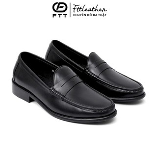 Giày loafer mũi tròn da bò cao cấp chính hãng FTTLeather,giày tây nam đế phíp khâu mckay FP002B040