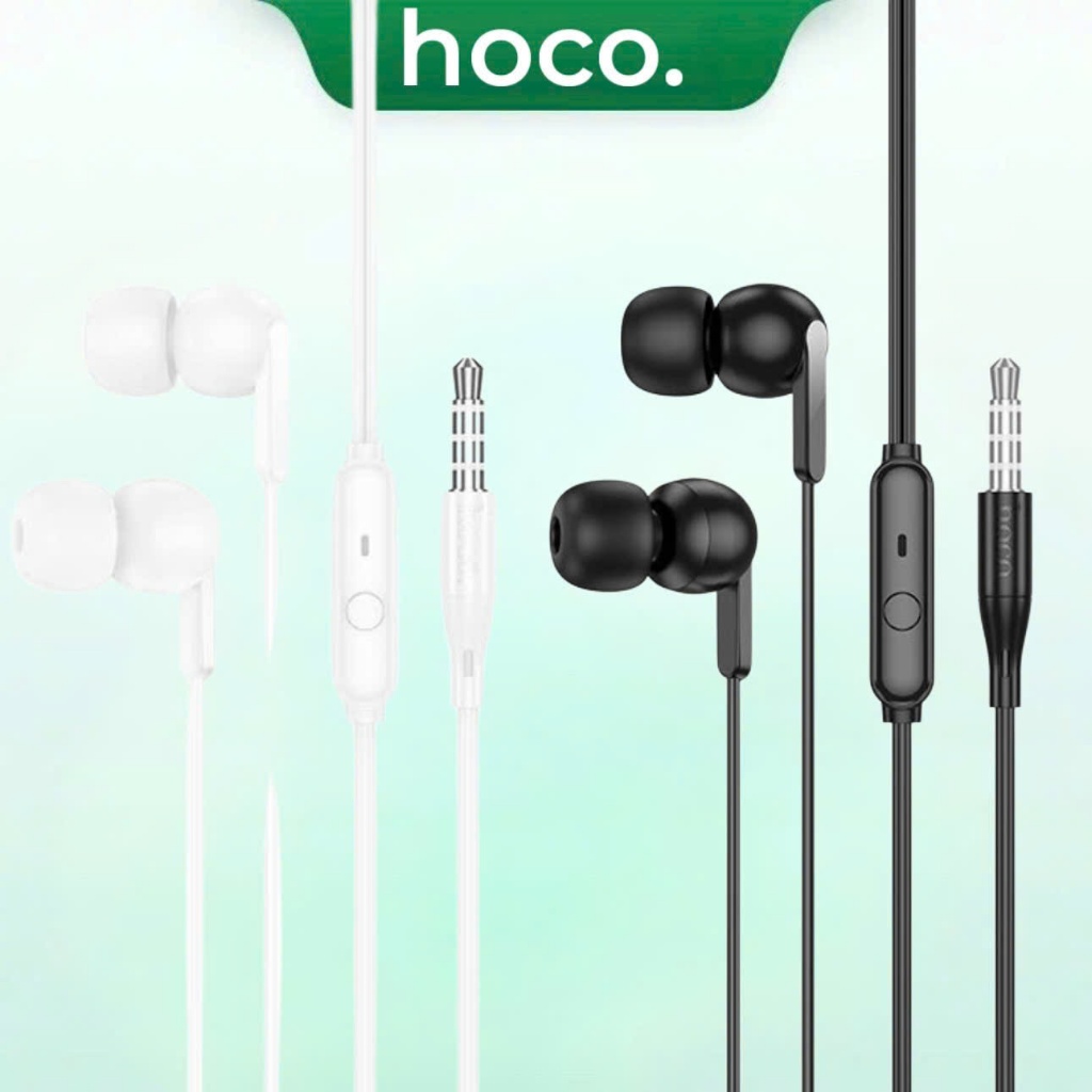 Tai nghe có dây HOCO tích hợp mic chống ồn và thiết kế giắc 3.5mm, mút đệm chống đau tai, dây dài 1.2m