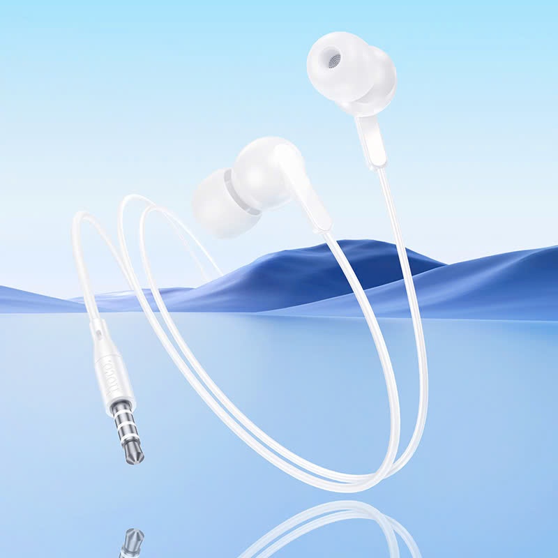 Tai nghe có dây HOCO tích hợp mic chống ồn và thiết kế giắc 3.5mm, mút đệm chống đau tai, dây dài 1.2m