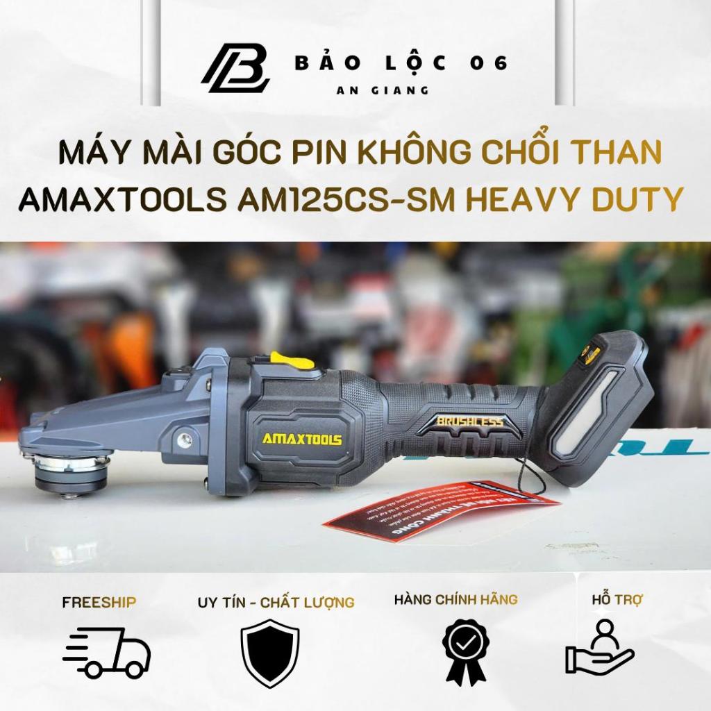 Máy mài pin AMAXTOOLS AM125CS-SM 21V không chổi than- có chống sốc đá- antikickback-chống lật cổ tay
