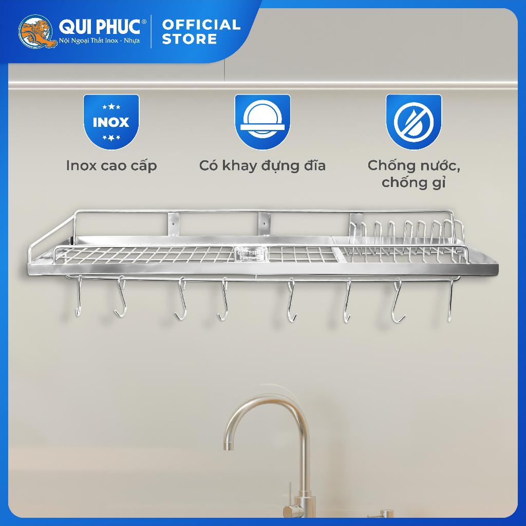 Kệ đa năng la inox WIN Qui Phúc, inox sáng bóng không gỉ, có khay úp đĩa tiện lợi