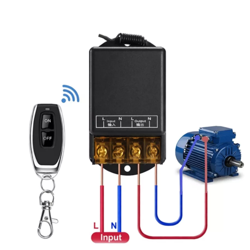 Bộ Công tắc Điều khiển Từ xa 100- 3000m 220V - 380v Dùng cho Máy bơm Nước và Rửa Xe các thiết bị cần bật tắt từ xa