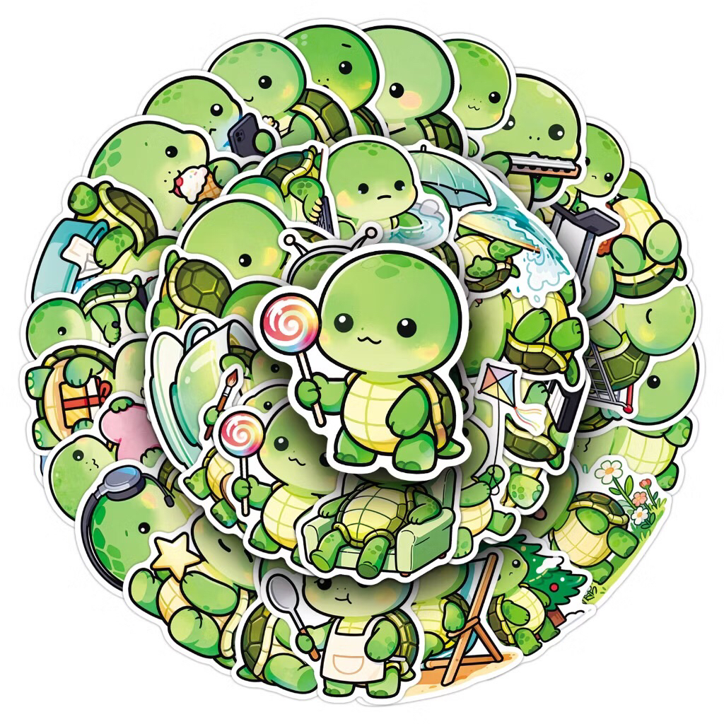 sticker chú rùa xanh