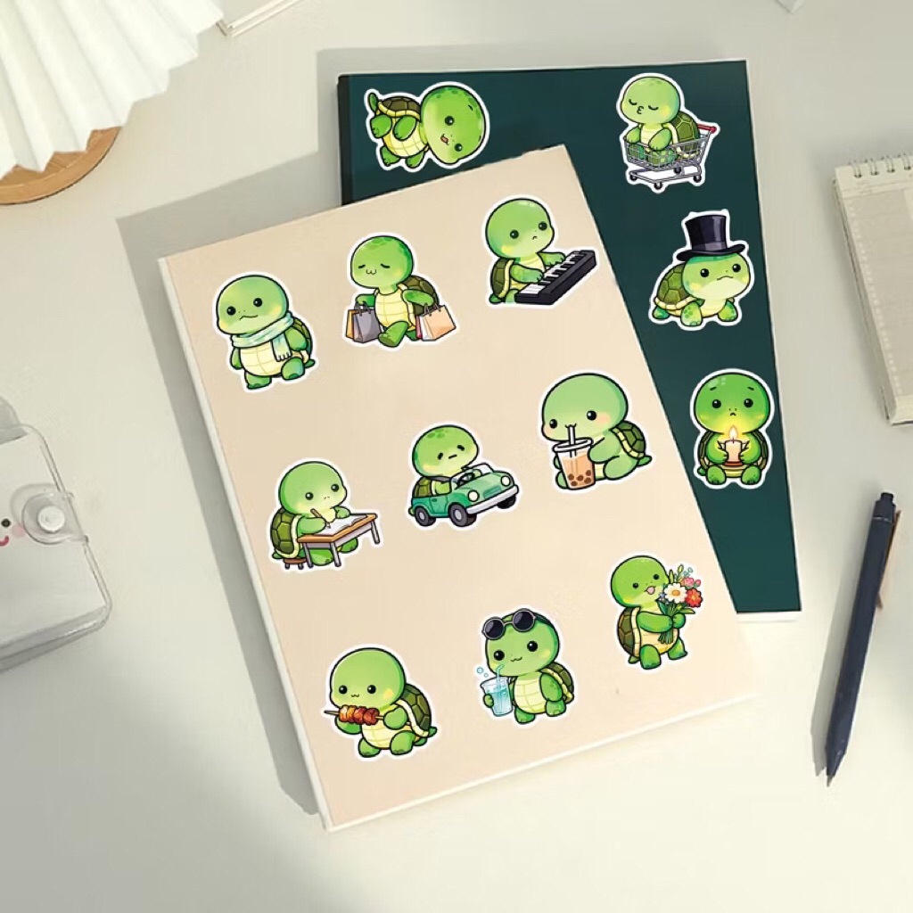 sticker chú rùa xanh
