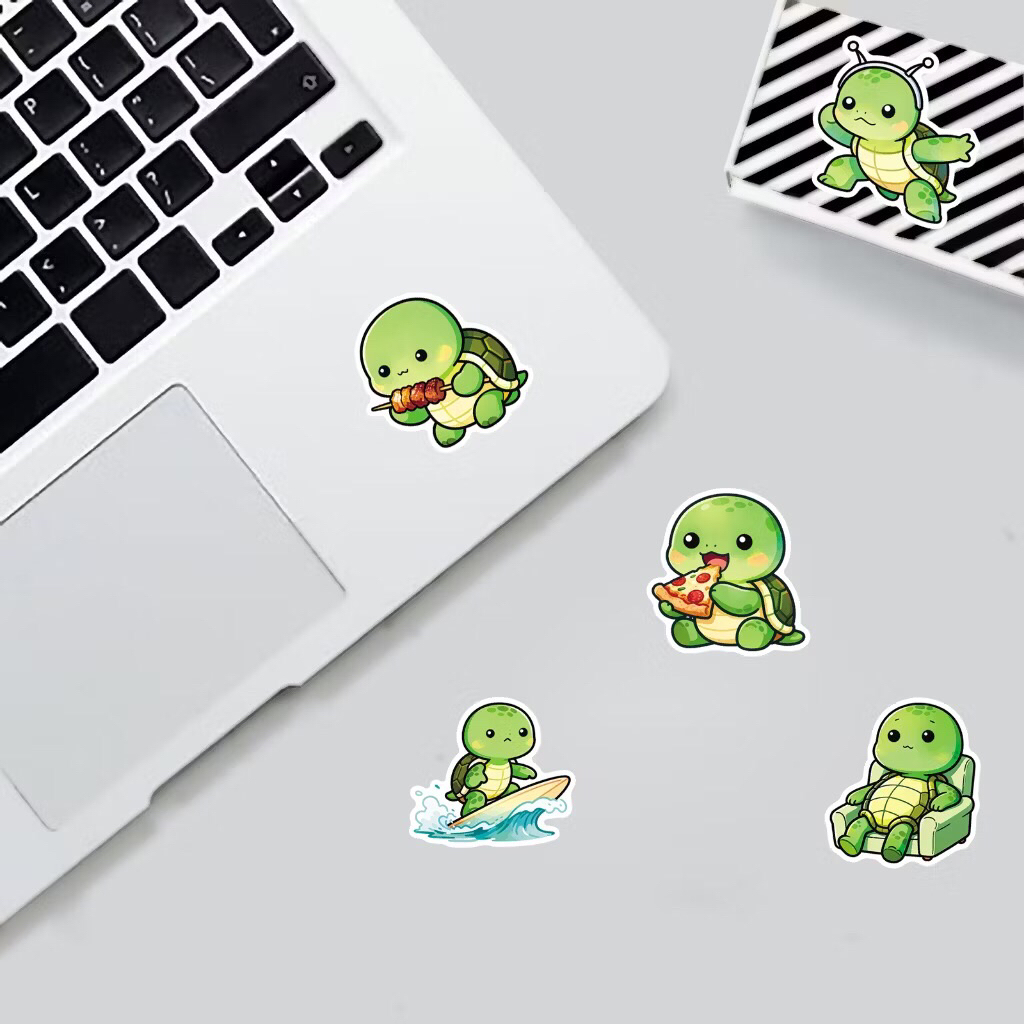 sticker chú rùa xanh