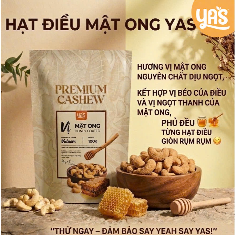 Combo 5 Túi 100g Hạt Điều Tẩm Vị YAS - Đầy Đủ Trọn Vị- Giá Siêu Rẻ