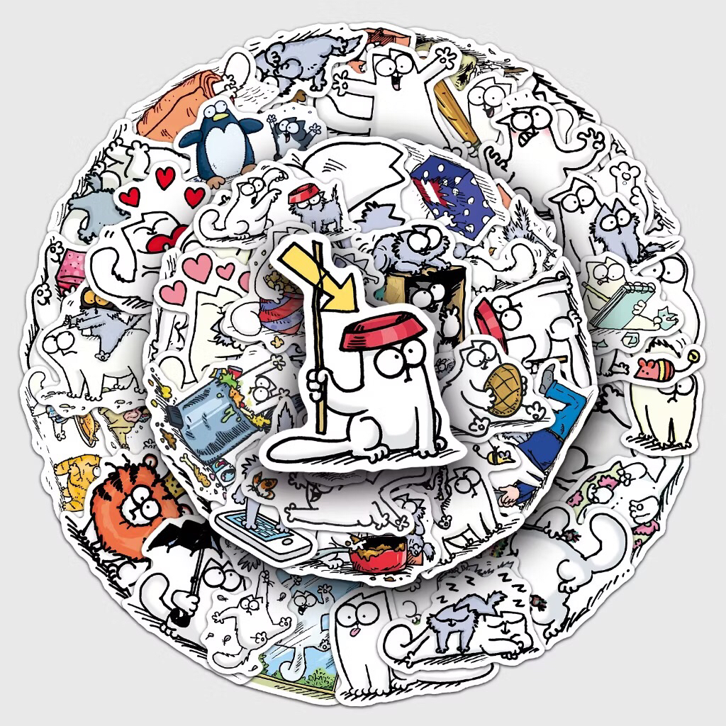 sticker bé mèo simson